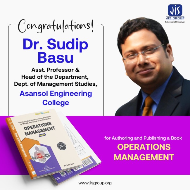 Dr. BASU AUTHORS BOOK ON OPERATIONS MANAGEMENT