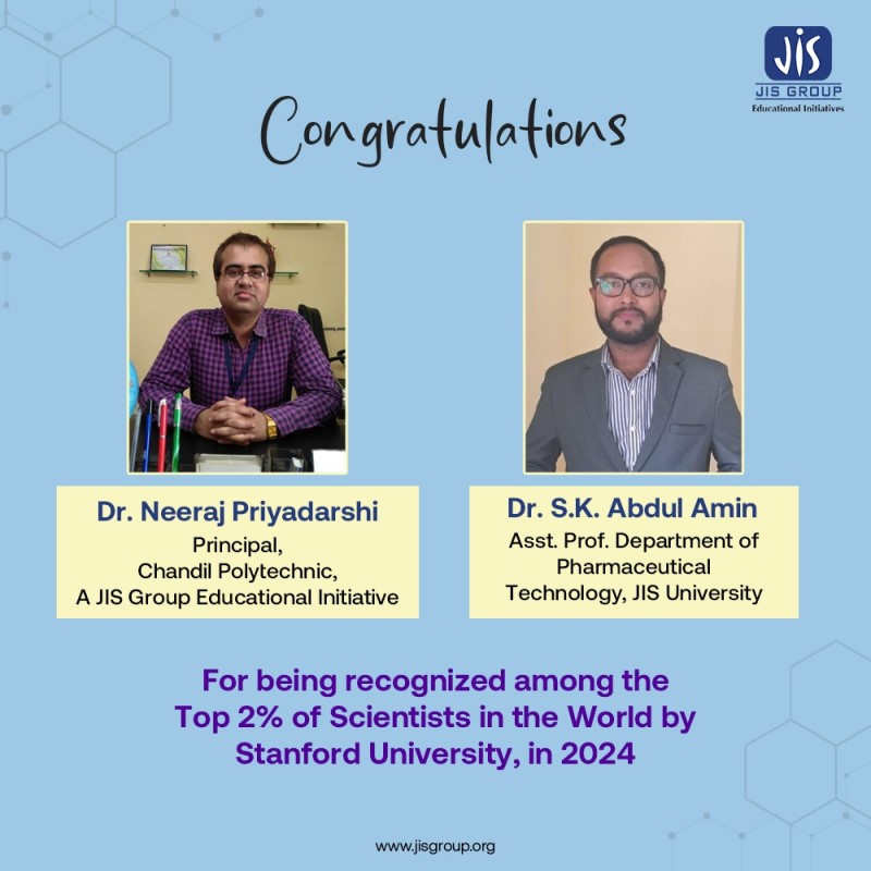Dr. NEERAJ & Dr. ABDUL AMONG THE TOP 2% SCIENTISTS IN THE WORLD