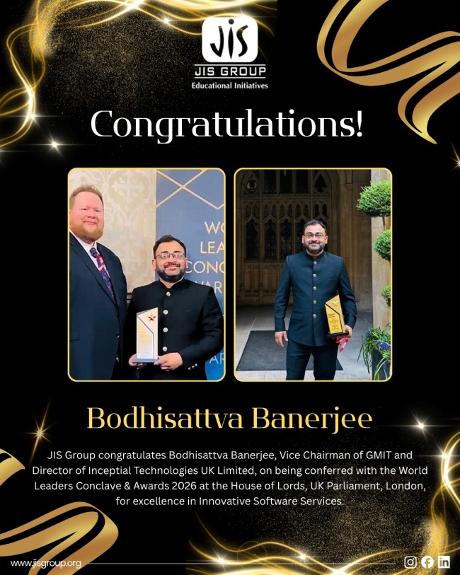 Congratulations to Bodhisattva Banerjee on being honored at the World Leaders Conclave & Awards 2026